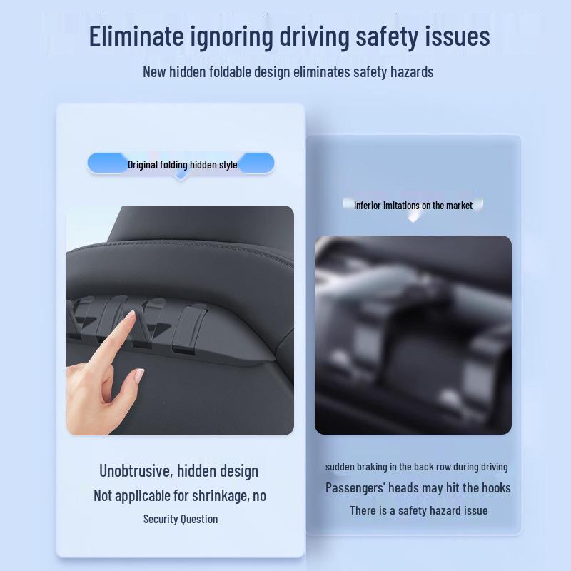 Concealed Hook Bracket for Rear Seat Backrest in Updated Tesla Model 3Y