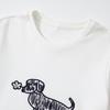 RAIN.CUN Women's Puppy Embroidered Loose Fit Short Sleeve T-shirt