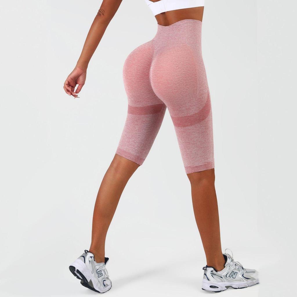 Smiley Face High Waist Butt-Lifting Yoga Capris – Breathable, Stretchy & Quick-Drying Women's Fitness Shorts