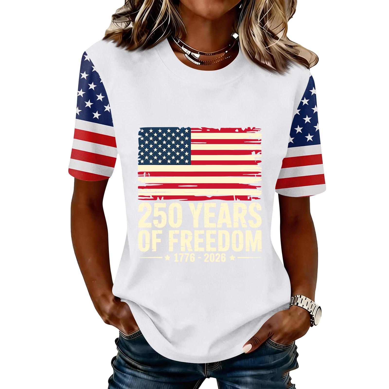 

Women s Fashionable Casual Short Sleeve Print Round Neck Pullover Top XL білий
