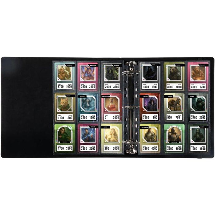 Classeur Premium avec reliure a anneaux - Konix - Jeux de cartes a collectionner - Magic The Gathering, Pokémon, Yu-Gi-Oh! - Noir