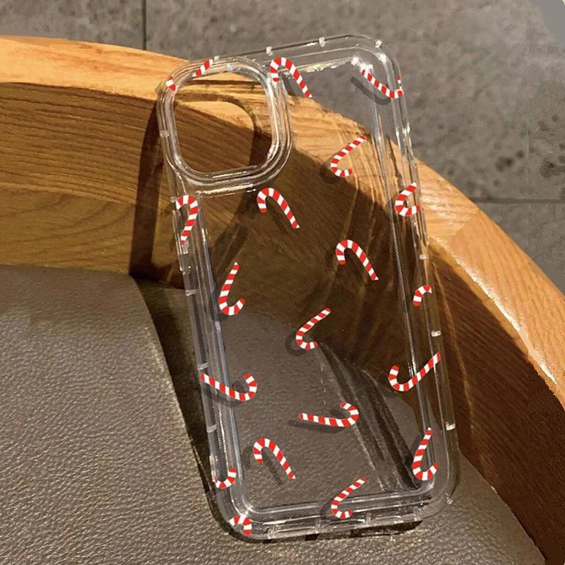 Winter Snowflakes Christmas Clear Phone Cover Case For iPhone 16 15 14 13 12 11 Pro Max 7 8 Plus X XR XS Airbag Anti-fall Cover