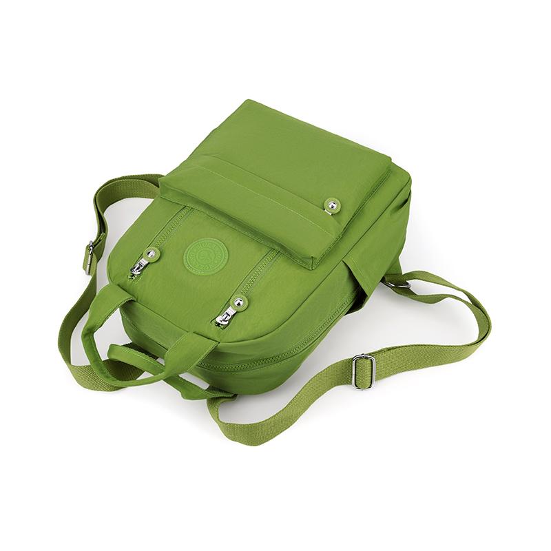 Solid Color Women's Backpack Large Capacity Nylon Backpack