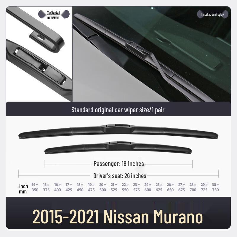

Frameless Rubber Wiper Strip for 15-21 Dongfeng Nissan Murano Rear wiper single for Nissan Murano