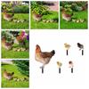 Stereoscopic Hen Statue Insert Signs Chicken Cards Interesting Chicken Statue  Yard Art