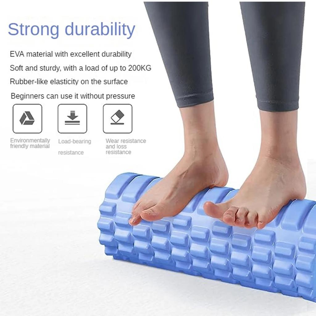 33cm Yoga Schaumstoffrolle zur Muskelmassage, Linderung von Rückenschmerzen und Gitter-Trainingsset