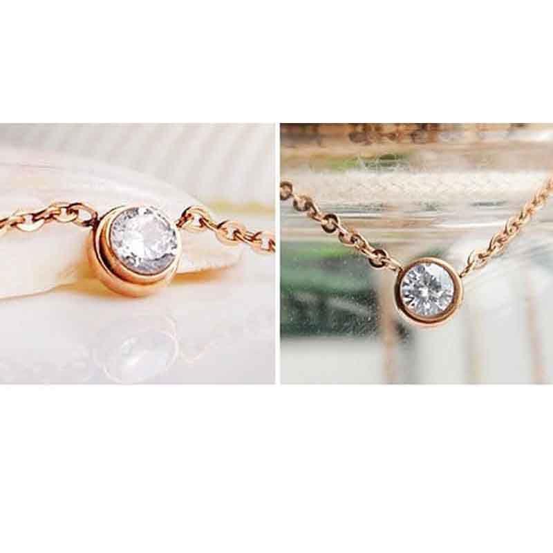 Exquisite Rose Gold Plated Rhinestone Clavicle Chain Pendant For Women