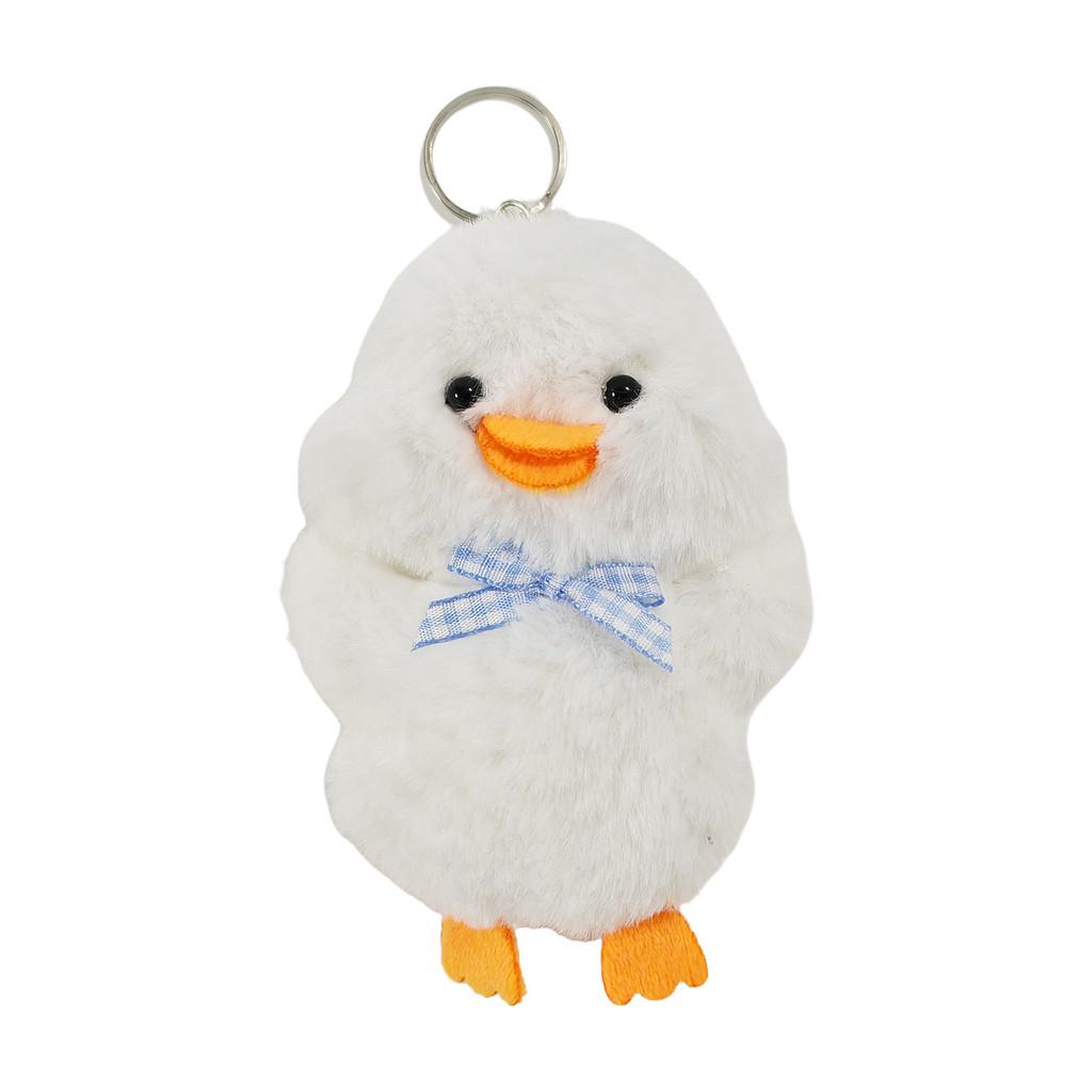 

Duck Plush Cuter Keychain With Grid Tie Design For Childrens Celebration Gift