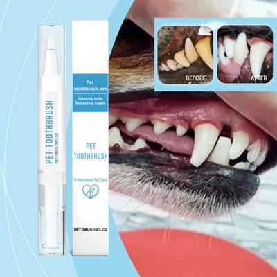 Pet Toothbrush Yellowing, Gently Cleans Pet Teeth, Refreshes Breath, Effectively Stains And Protects Oral Health3ml