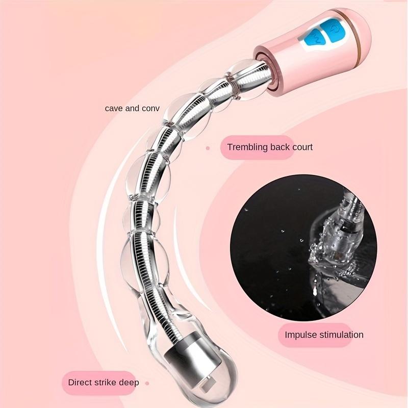 12 Speed Rechargeable Bendable Vibrating Thrusting Anal Beads - Body-Safe Silicone, Flexible Curving, Multi-Pleasure Solo/Partner, Durable Discreet