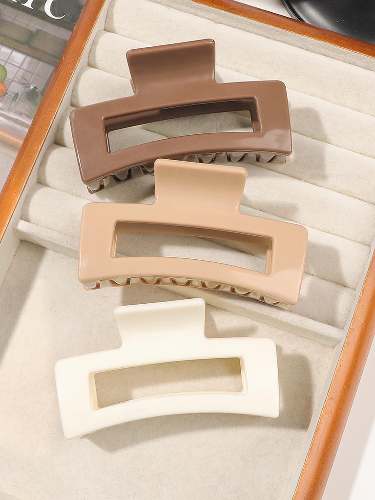 4 Pcs Large Hair Claw Clips 3.5 Inch Non-slip Big Square Glossy Claws for Women,Strong Hold Banana Clips for Thick Thin Hair