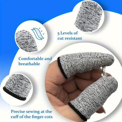 Schnittfeste Fingerlinge, Fingerhüllen, wiederverwendbarer Daumenschutz zum Schneiden, Basteln, Handwerk, Küche, Skulptur, 10 Stück