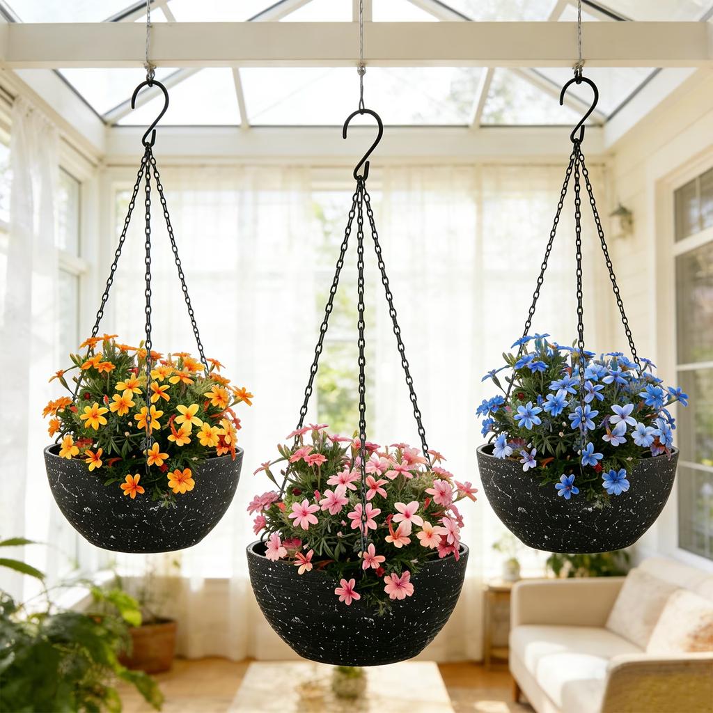 Hanging Planter Pot with Durable Chains and Hook Suitable for Indoor and Outdoor Use Ideal for Flowers and Plants Gardening Accessories