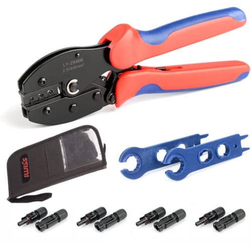 IWISS Solar PV Kit Eco, MC4 Crimping Connector Assembly Tool Set for Solar Panels, 2/3.5/5.5mm? Compatible