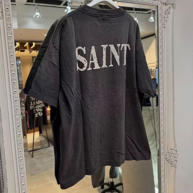 Saint Michael X Death Note Collaboration Washed Vintage Cotton Tee Unisex Short Sleeve T-Shirt