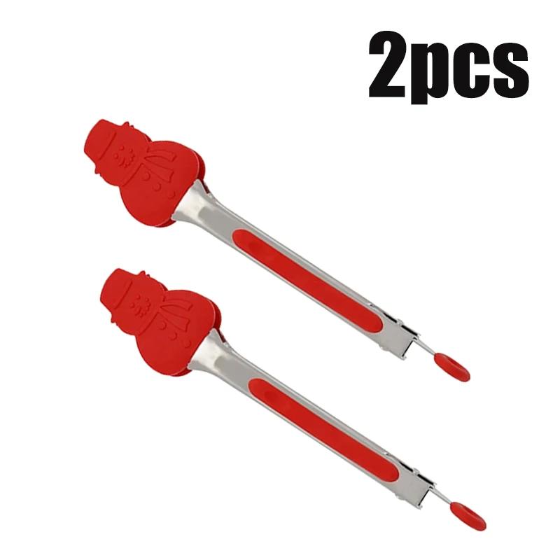 1-3PCS Stainless Steel Silicone Food Tongs BBQ Tongs Heat-Resistant Grilling Tongs for Steak Bread BBQ Accessories