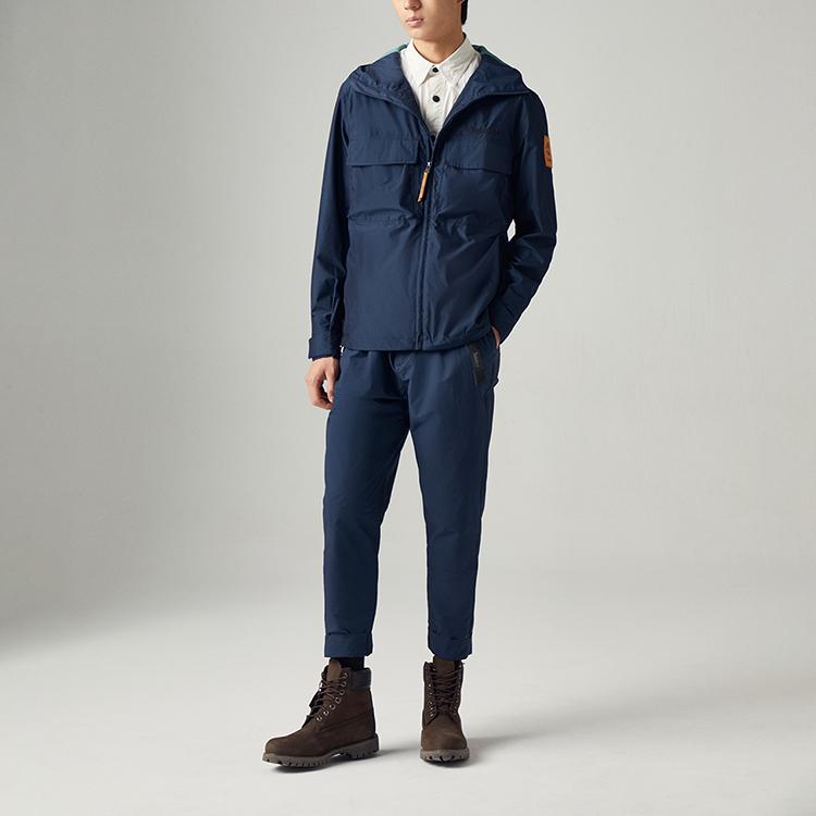 Timberland Casual Solid Color Hooded Jacket Men Jackets Deep-Sapphire-Blue A61F1-433