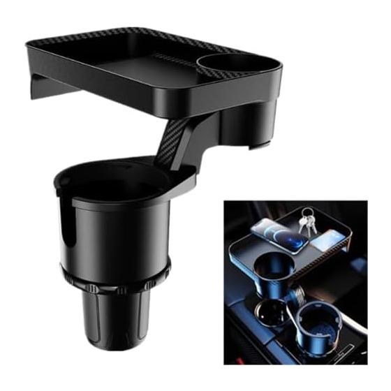 Car drink holder with tray, cup holder, drink and food storage, stable, easy to install, easy to use, multi-functional, non-slip, convenient storage,