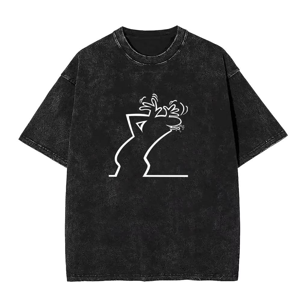 

Washed Vintage Osvaldo Cavandoli La Linea Cycling Accident Graphic T Shirts Mens Women Clothing Anime Funny Oversized Tshirts S