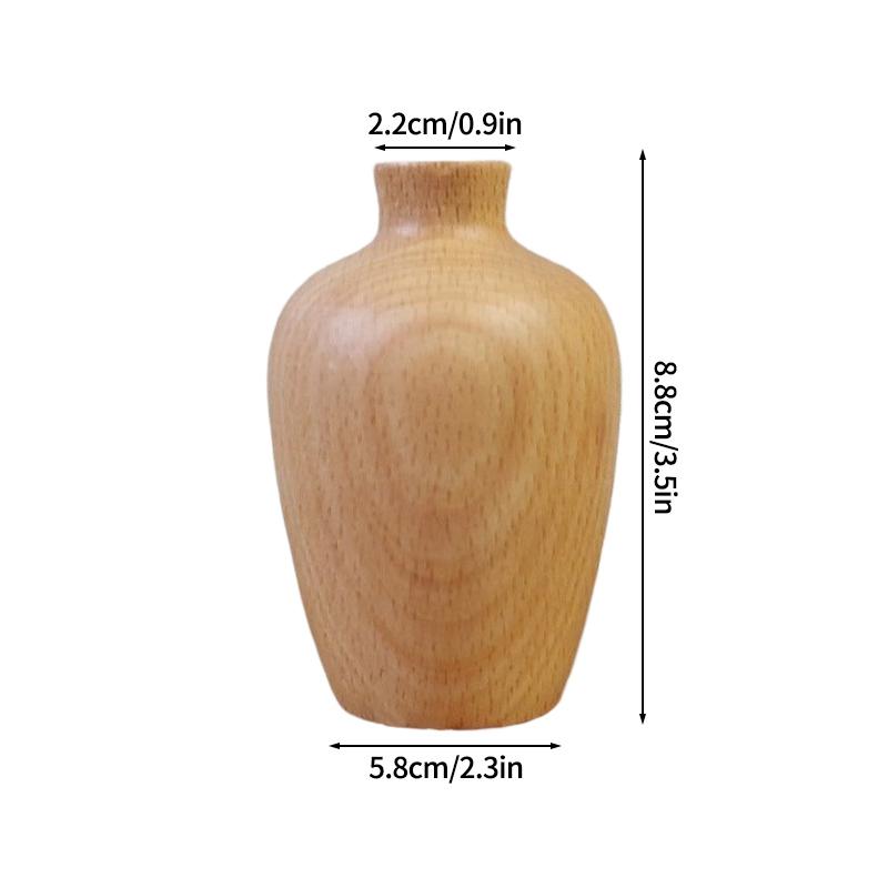 Wooden Flower Vases Wood Vase For Flowers Office Desk Accessories Room Decor Home Desktop Ornament