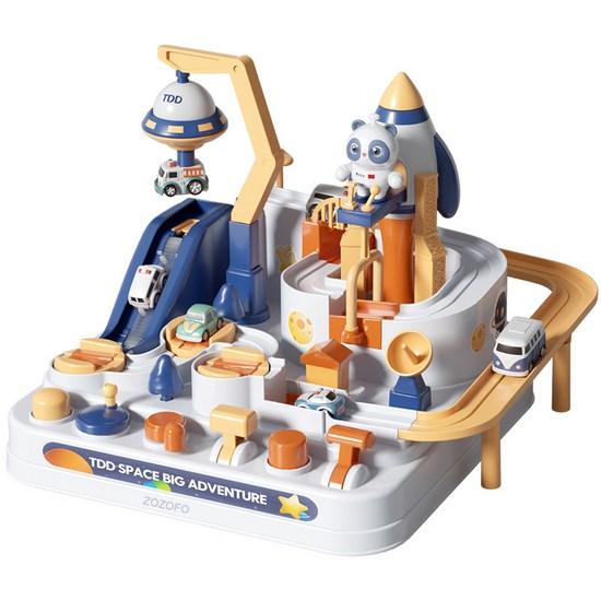 ZOZOFO Car Coding Rod Childrens Space Exploration Toy Car Operation Track Toy Car Birthday Gift Christmas Track Car Car Code Toys, Korea game