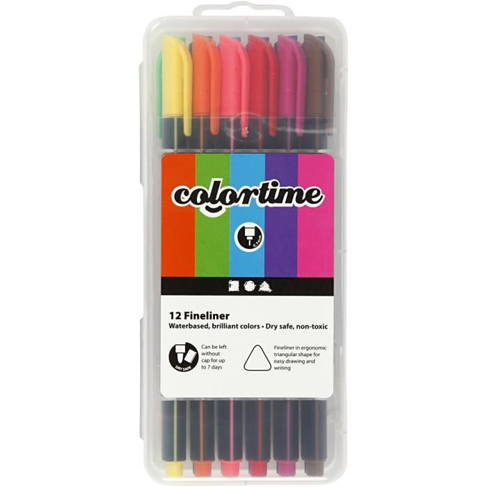 Assortment of Good Quality, Long-lasting, Water-based Triangular Markers with a Solid Tip.. There Is Enough