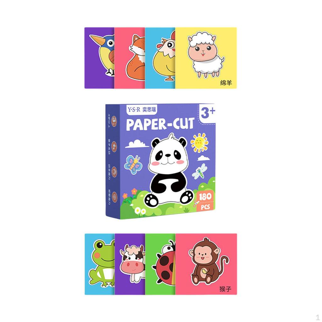 180 Pieces Paper Cutting Activity Set Craft Making Scissors Kit Art Painting DIY Project Material
