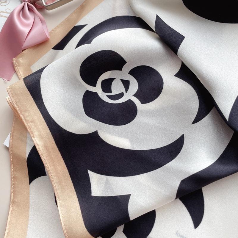 Camellia Xiaoxiangfeng Mulberry Silk Scarf Women'S Spring And Autumn Versatile 70 Square Scarf Scarf Silk Scarf