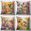Birds And Butterflies Dancing Print Home Decor Pillowcase Bedroom Living Room Sofa Decor Polyester Cushion Cover With Zipper