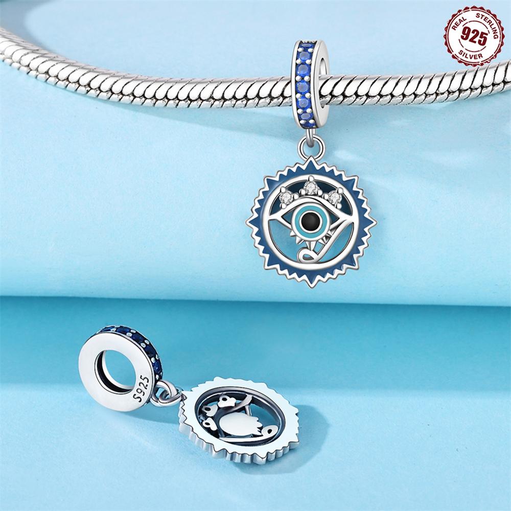 Beads Copper Charms Original Blue Evil Eye Pendant Beads Fit Bracelet Jewelry Diy Women Fine Gift Accessory