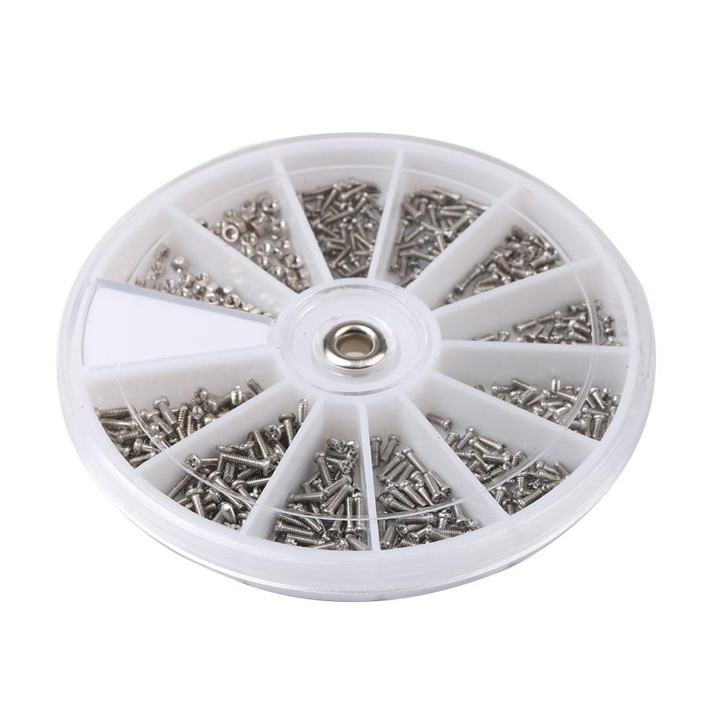 600-teiliges Schraubenset aus Edelstahl, 12 Arten von Schrauben und Muttern, Sortimentskit für Uhrengläser