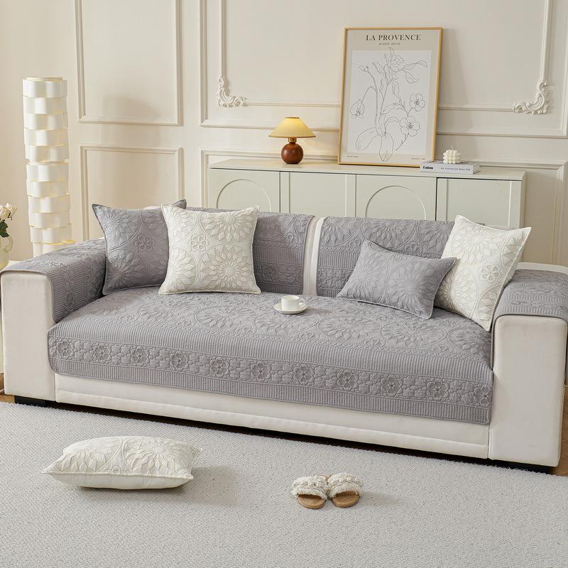 Four Seasons Universal Cotton Sofa Cushion Fabric Anti-Slip Embroidered Sofa Cover Simple Sofa Cover New Cushion