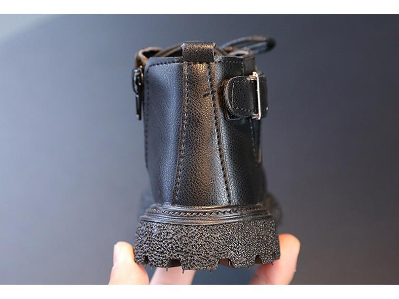 Kids' Autumn/Winter Retro Ankle Boots with Side Zipper - Boys' Martin, Girls' Soft Sole Leather Boots