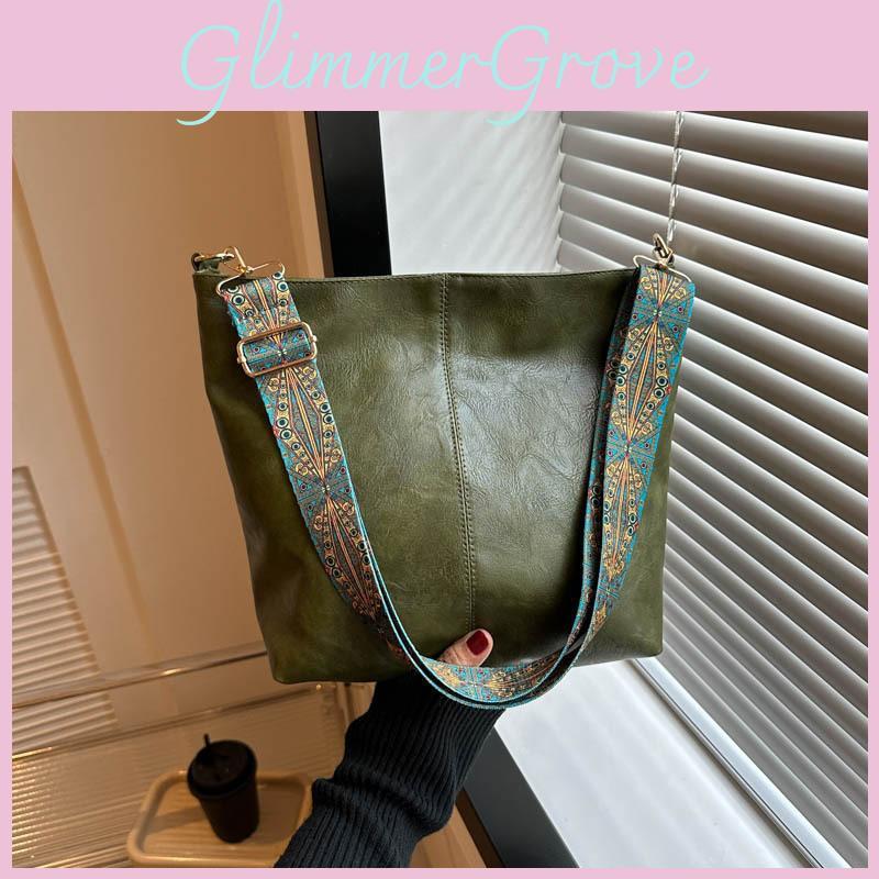 Womens Fashionable Bucket Shoulder Bag Pu Zipper Tote Streetwear Style Daily Essentials