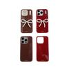 iPhone 17/16 Pro Max/15/14 Case: Korean Polka Dot 3D Pearl Bow for Women