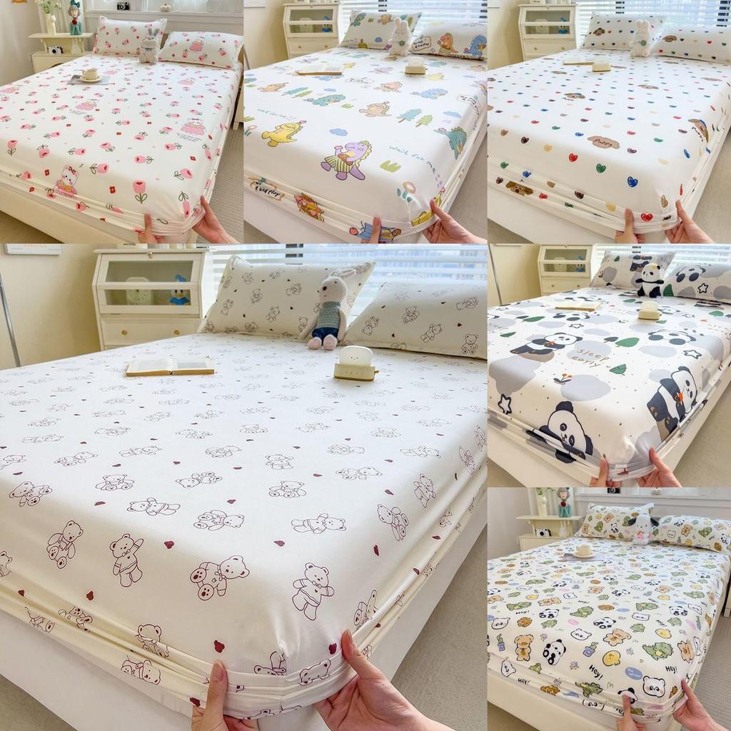 Dinosaur Dog Flower Bear Print Bedspread Set Cartoon Mattress Cover Protective