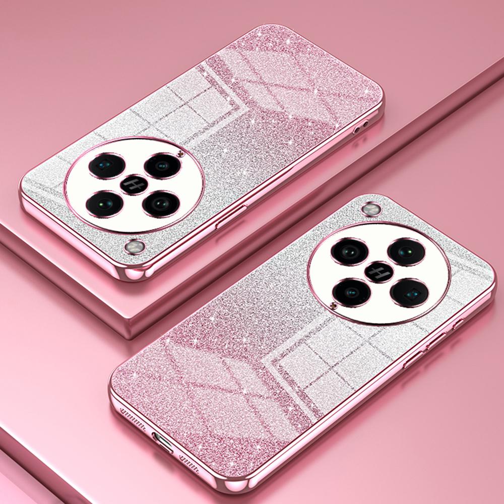

For Oppo Find X8 Pro 5G Case Electroplating Gradient Glitter TPU Phone Cover Pink