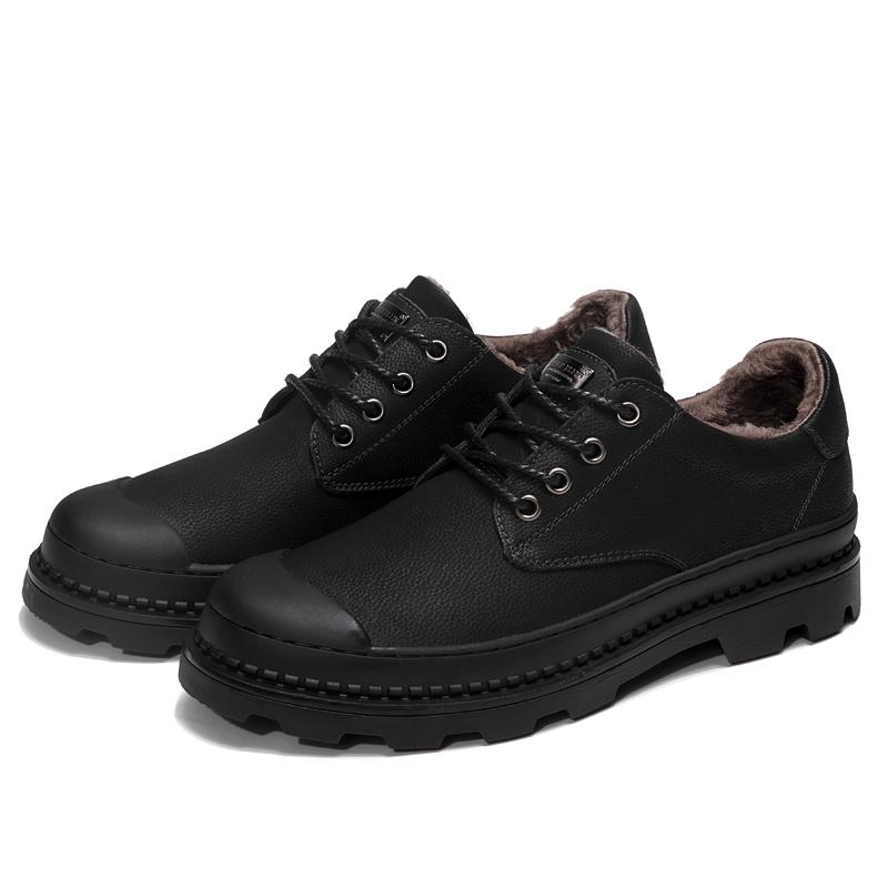Fashion Shoes Men lace up oxfords Genuine Leather Casual Outdoor Wear-Resistant Fashion Comfortable Round Toe Walking Elegant Shoes