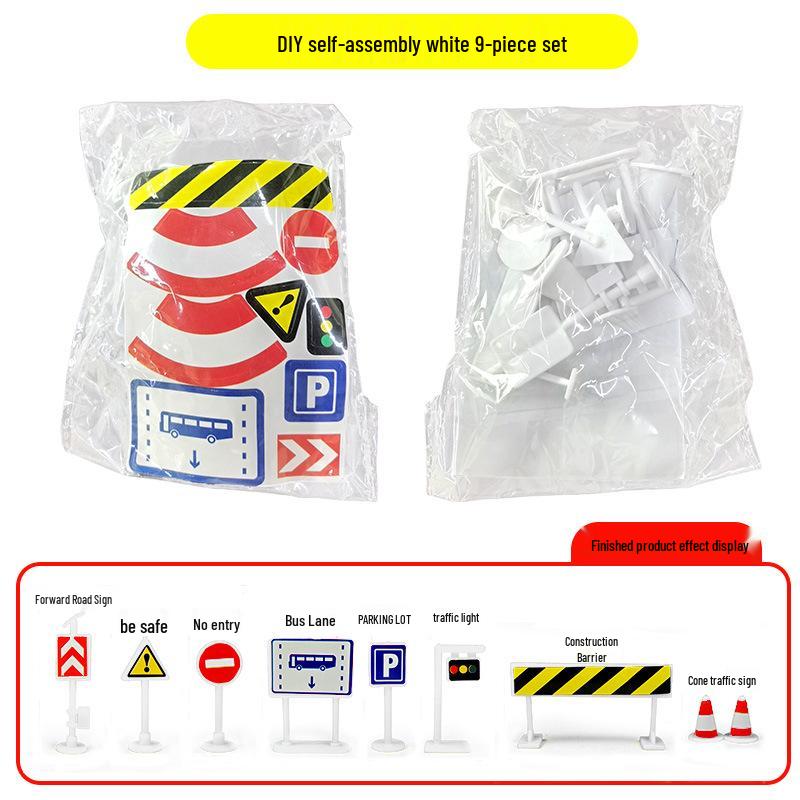 Children's Parking Scene 9-Piece Set with Traffic Lights & Signs