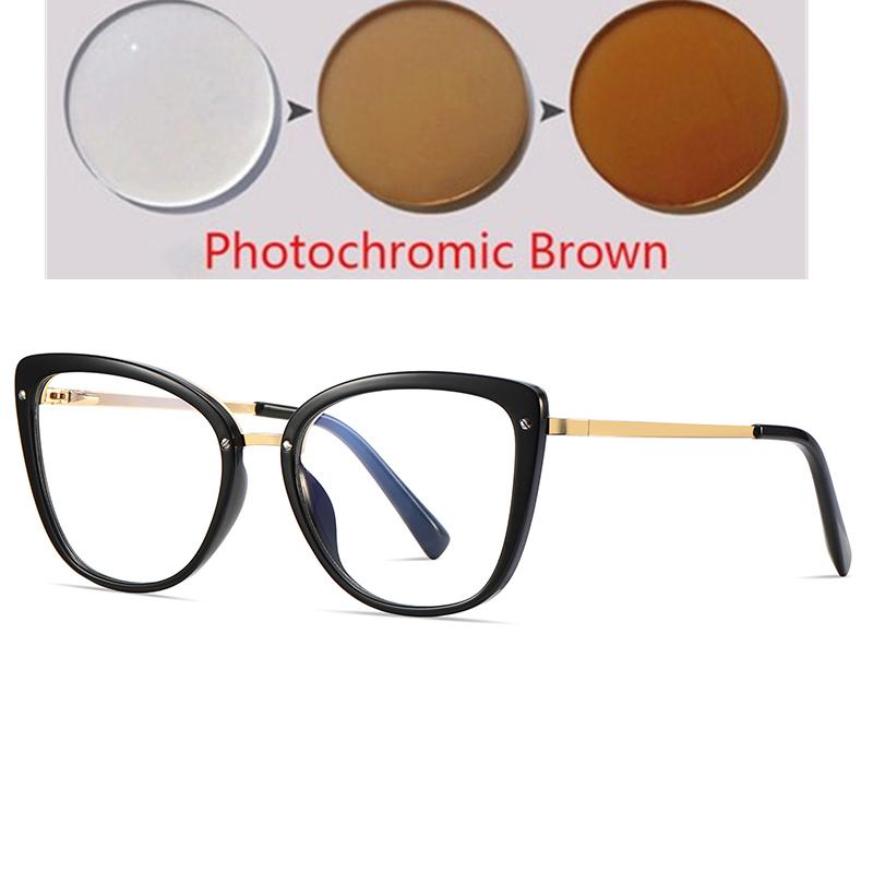 Transparent Blue Frame Cat Eye Myopia Glasses Women Anti Blue Rays Student Prescription Spectacles Diopter 0 -0.5 -0.75 To -6.0