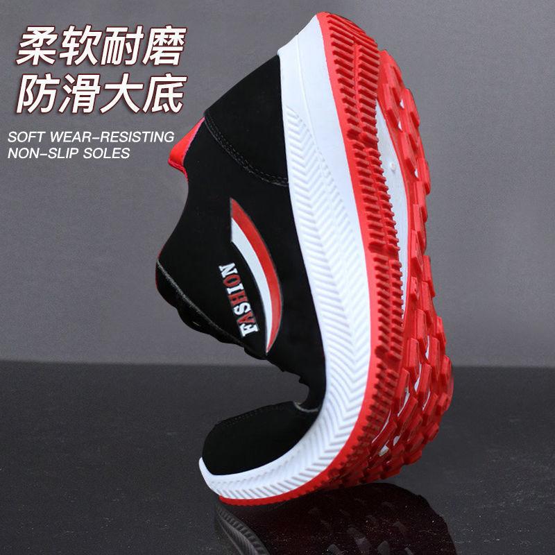 Men's shoes cloth surface breathable casual sports shoes non-slip and wear-resistant medium walking shoes shoes single shoes