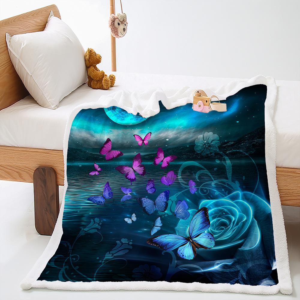 Blanket Butterfly Animal Blanket Lamb Fleece Crystal Fleece Blanket Blanket Universal