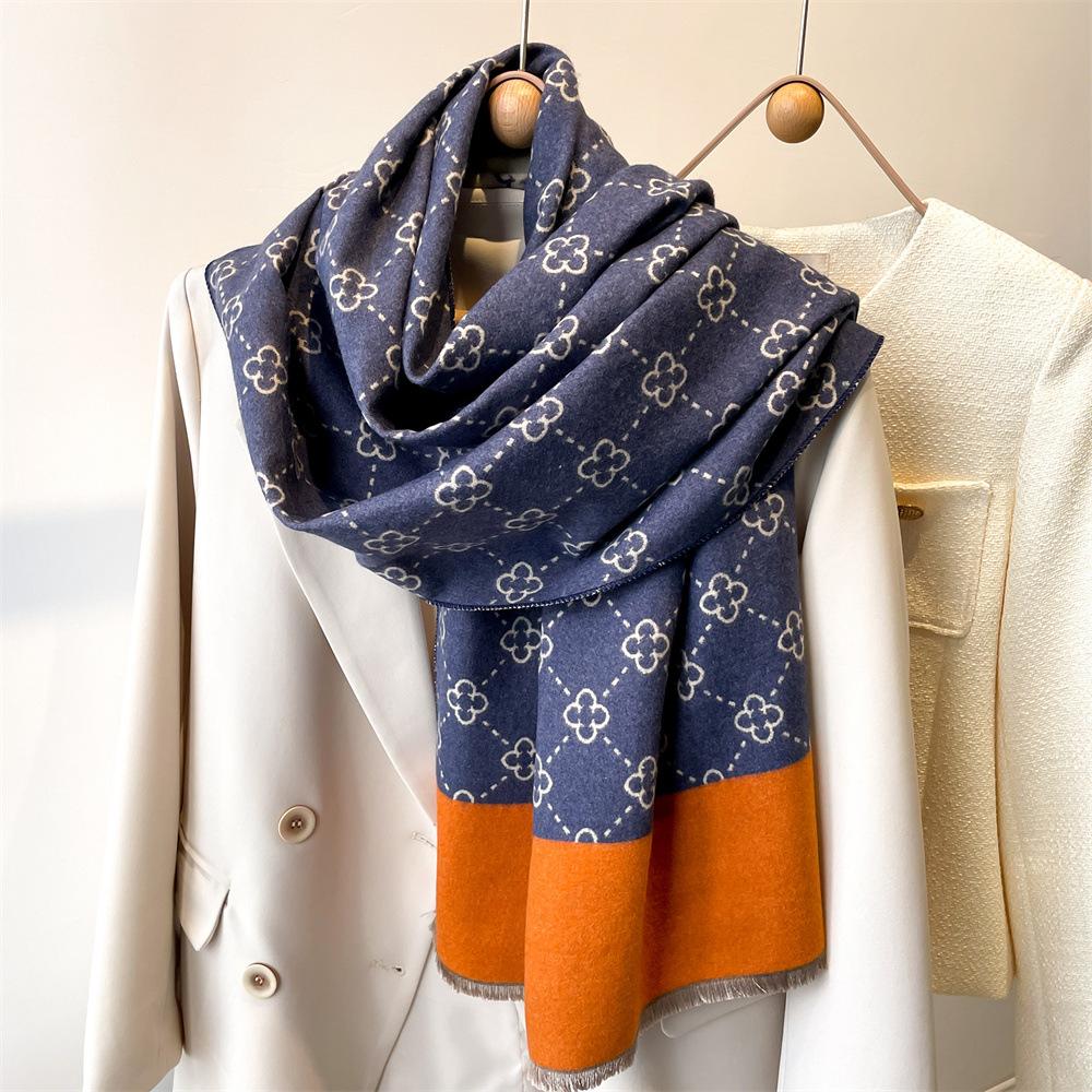 Dicke Warme Winter Schal Design Druck Frauen Kaschmir Pashmina Schal Dame Wrap Quaste Schals Gestrickte Männer Foulard Decke