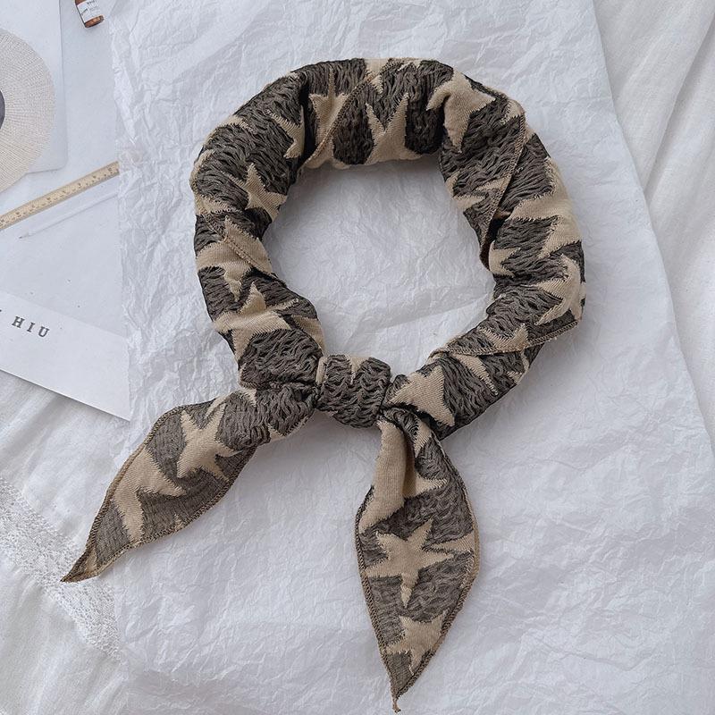 Cool Style Hats Star Subculture Y2K Headscarf Women'S Hip Hop Headscarf Triangular Scarf Hot Girl Silk Scarf Waist Decorations