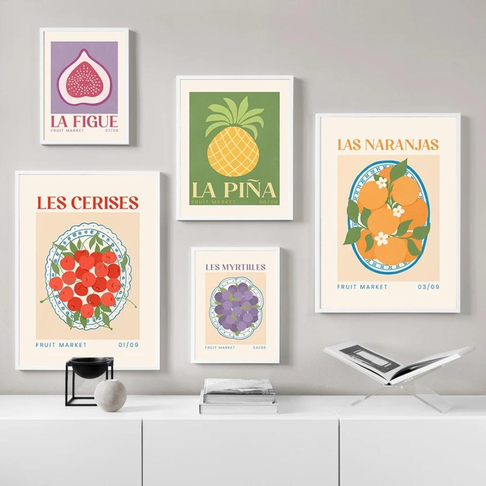 Fruit Market Lemon Grape Pineapple Watermelon Fig Wall Art Canvas Painting Nordic Posters and Prints Wall Pictures Kitchen Decor