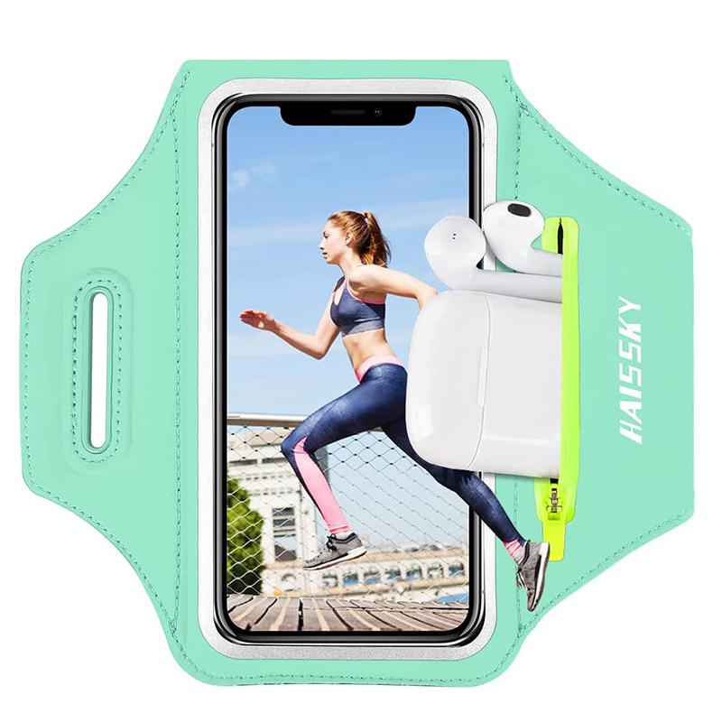 HAISSKY Ritszak Hardlopen Sport Armband Voor iPhone 17 16 15 Pro Max 14 Plus 13 Mannen Vrouwen Outdoor Touchscreen Riem Armtassen