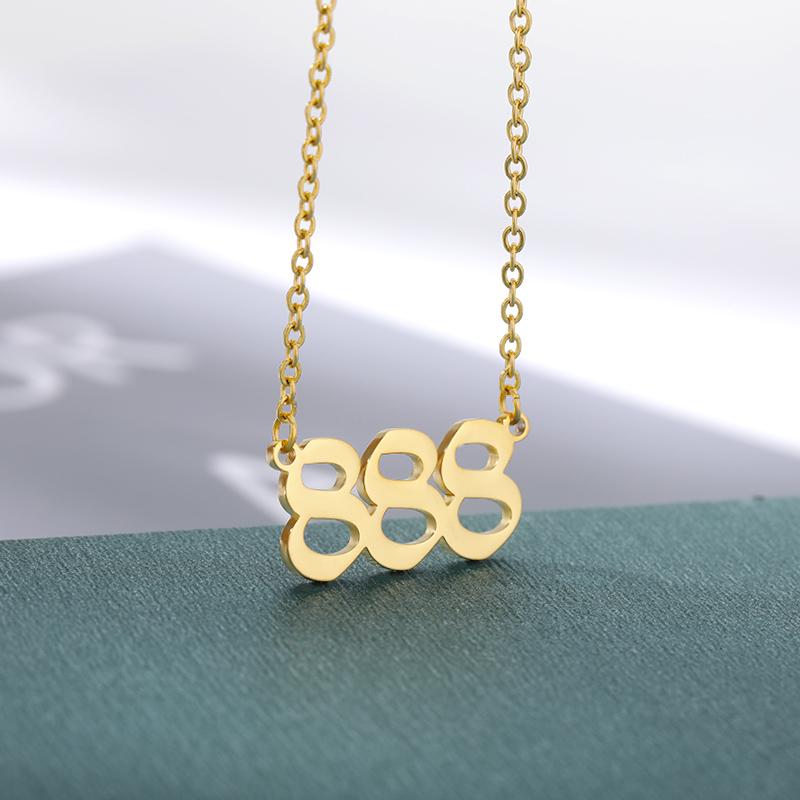 Engelszahl Halsketten 111 222 333 444 555 777 888 999 666 Teufel Halskette Edelstahl Anhänger Choker Weihnachten Bff Schmuck