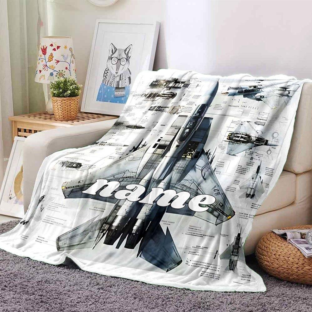 Jet Blueprint Lightweight Customizable Blanket Customize Your Name Soft Cozy For Sofa Couch Office Bed Picnics Ideal For All Seasons Cozy Home Lovers