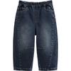 Kids' Washed Curved Cut Elastic Waist Jeans