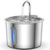 Smart Pet Water Fountain with Filtration Function, Made of Stainless Steel, Suitable for Cats and Dogs.